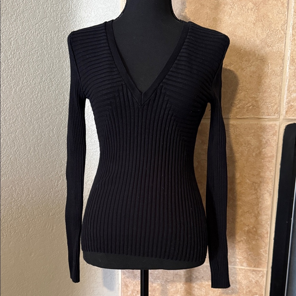 Moda International Black V-Neck Sweater